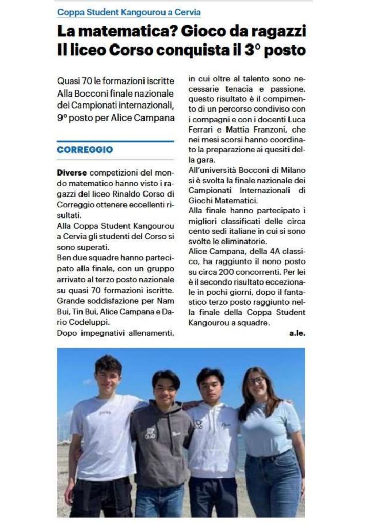 articolo gare di matematica